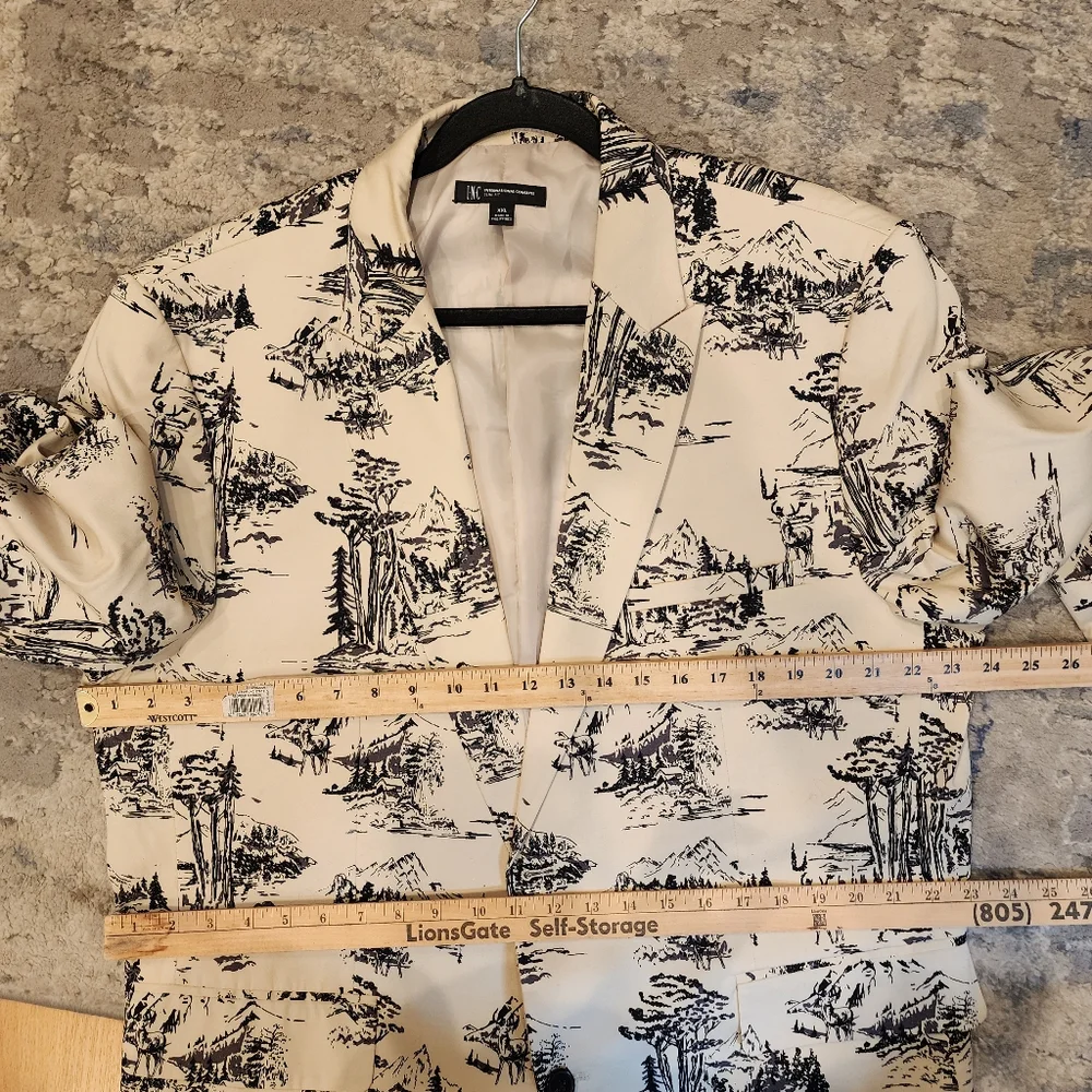 Macy's INC Deer Scene Tan Blazer Mens Size XXL Slim Hunter Outdoors - Picture 7 of 16